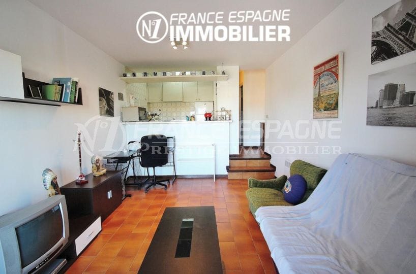 Empuriabrava: appartement proche plage - vue du séjour