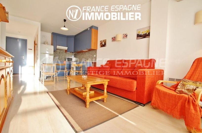 immo rosas, vend appartement 2 chambres, exposition sud, pas cher
