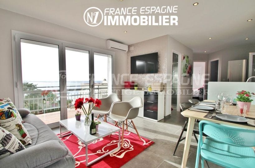 immobilier costa brava: appartement ref.2879, séjour lumineux avec accès terrasse 10 m²
