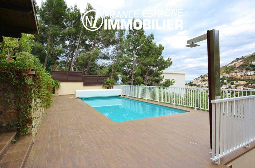 agence immobiliere rosas: villa ref.1031, vue sur la piscine avec douche