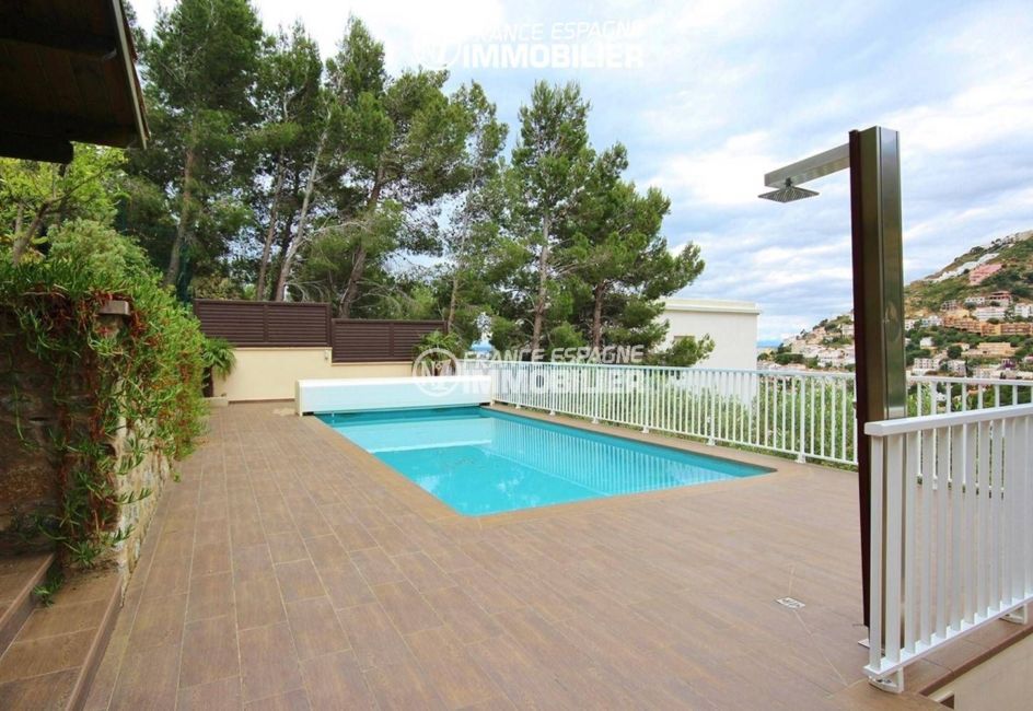agence immobiliere rosas: villa ref.1031, vue sur la piscine avec douche