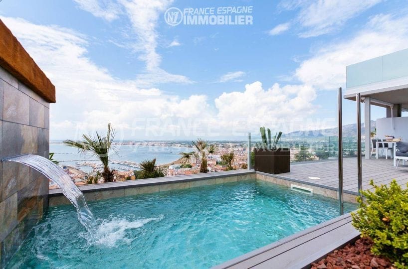agence immo rosas: villa neuve, ref.3433, proche commerces & plage - aperçu piscine