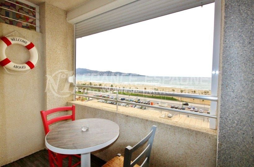 achat appartement espagne pas cher - studio Empuriabrava terrasse vue mer