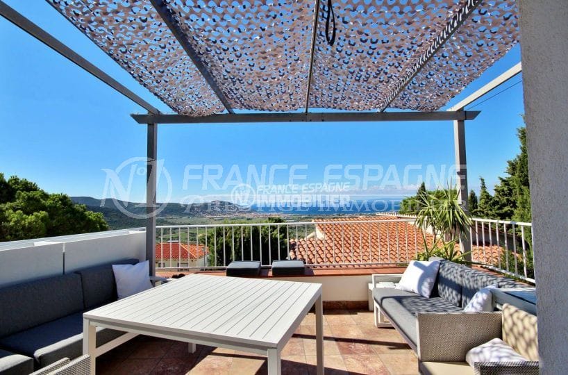 maison a vendre a rosas, Mas Fumats, terrasse vue mer / montagne