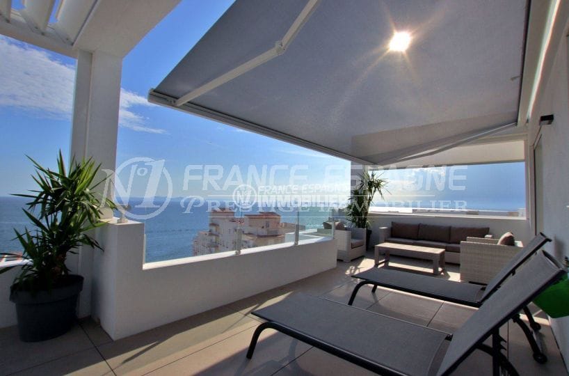 vente appartement rosas, atico standing, vue mer imprenable, jacuzzi et parking, proche plage