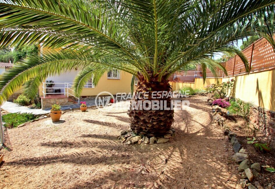 achat immobilier costa brava: villa 4 pièces 145 m², aménagement jardin, fleurs et palmier