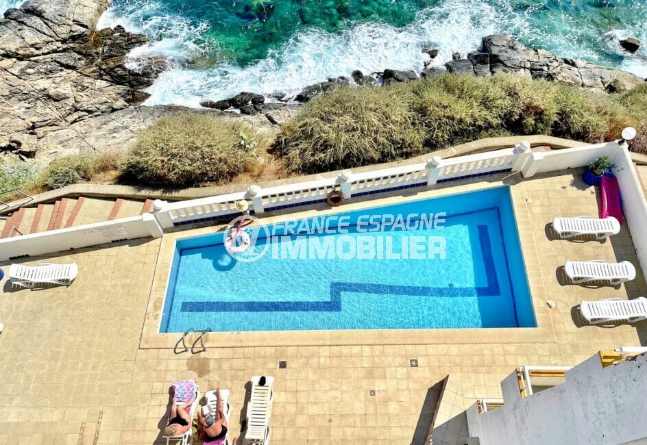 appartement à vendre costa brava vue mer, 3 pièces 60 m², piscine dans la résidence en bord de mer