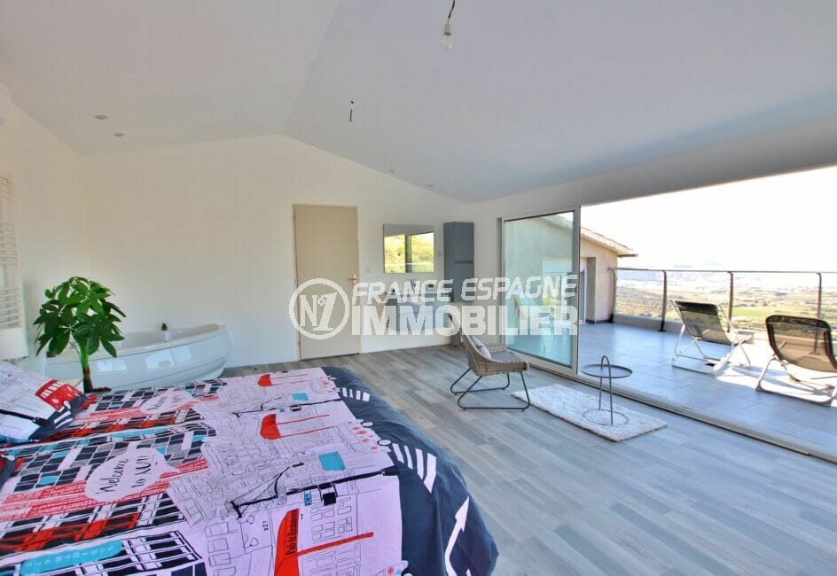 vente maison rosas espagne, 250 m², 1° chambre avec grande terrasse vue mer