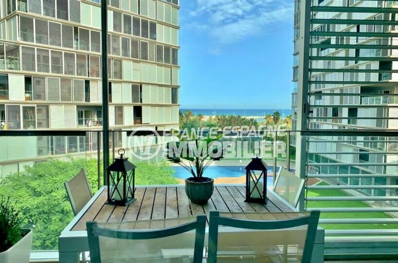 immobilier costa brava vue mer: appartement 160 m² dans résidence luxe à 100 m de la plage de barcelona