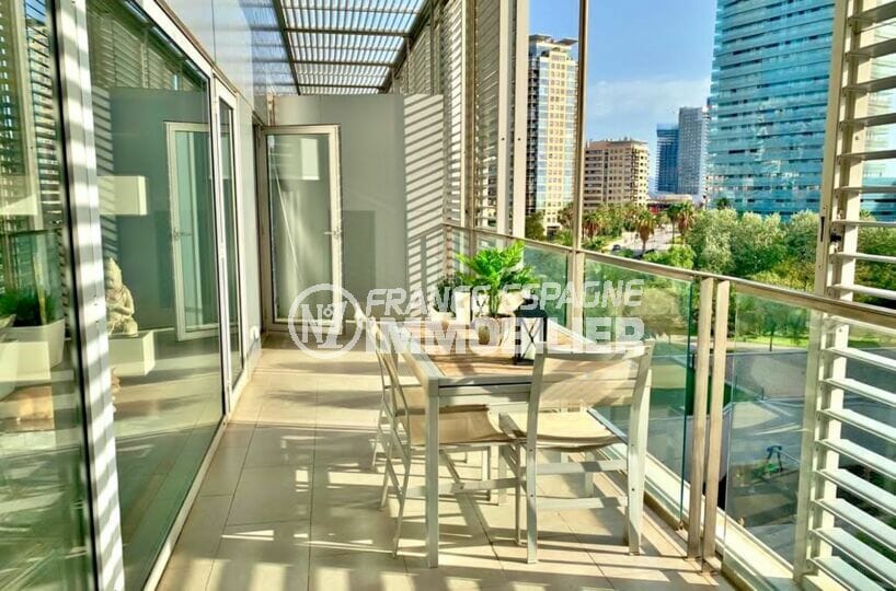 appartement à vendre costa brava vue mer, 160 m², luxe, 3 chambres, 2 terrasses vérandas superbe vue