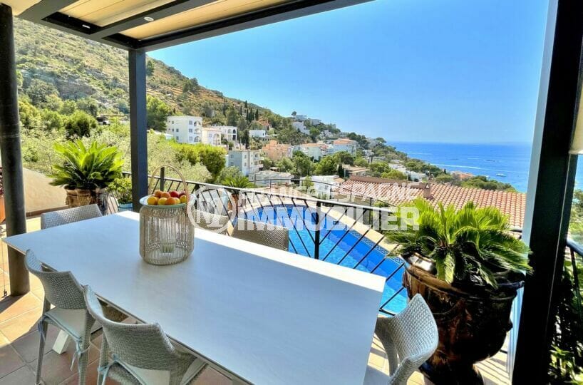rosas immo: villa 3 chambres 124 m², terrasse couverte magnifique vue mer