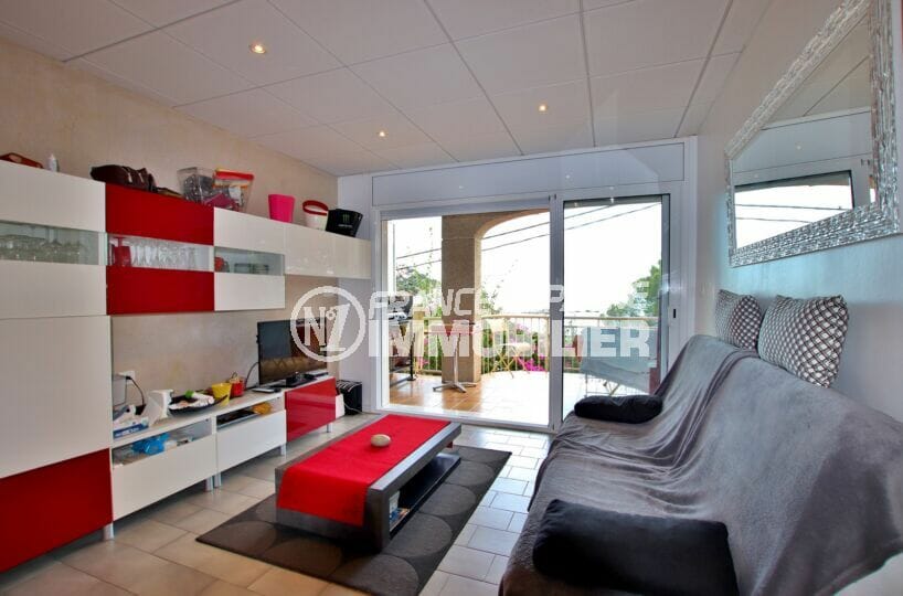 acheter appartement rosas, 2 chambres 64 m², salon / séjour avec terrasse vue mer